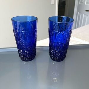 Cobalt Blue Glass Tumblers made in France 🇫🇷 royal Sapphire